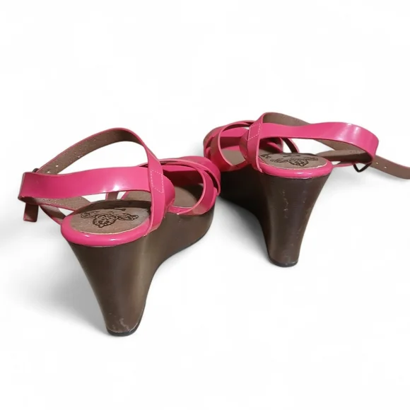 MUDD Women's Size 8 Vibrant Pink Wedge Sandals - Picture 4 of 7